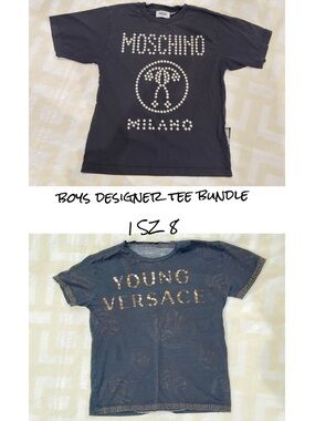 Designer Short Sleeve Tee Bundle | 8 | Versace & Moschino